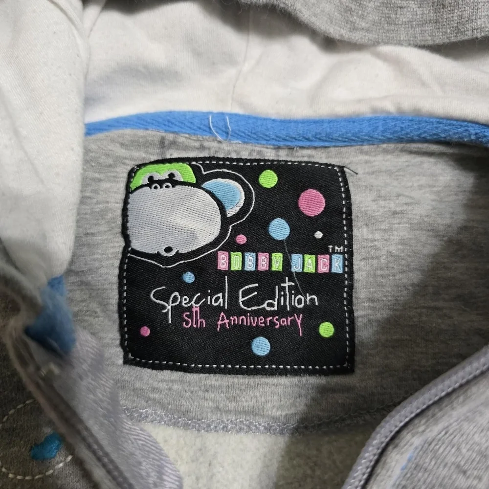 Vintage Y2K Bobby Jack Grey Embroidered Full Zip Hoodie Special Edition Youth? - Picture 3 of 8